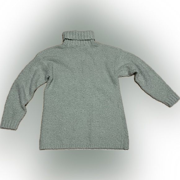 💥Women’s Green Turtleneck Sweater Pockets Top Shirt Cardigan Jacket Coat Small - Picture 5 of 8